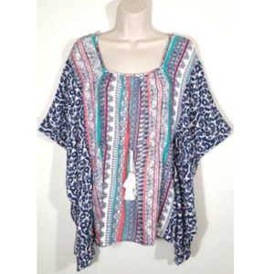 ELLA MOSS Boho Flutter Sleeve Tunic Top 1015E1M